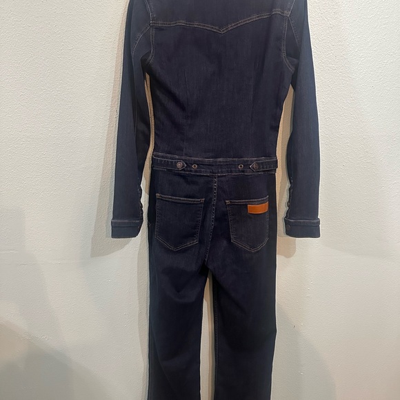 Denim River. Utility Jumpsuit in Dark Blue - Picture 11 of 15